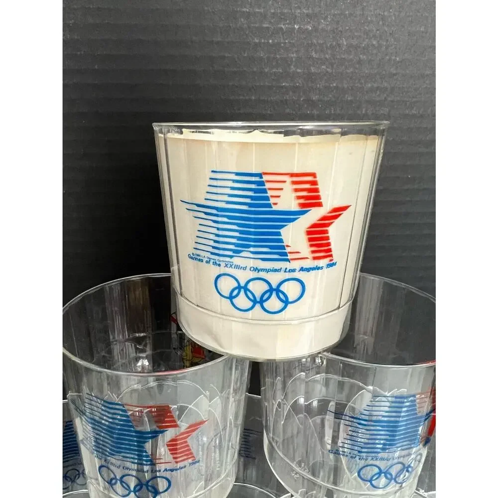 1984 OLYMPIC XXXIII PLASTIC Tumblers CUPS LOS ANGELES LA TWO BOXES, 15 CUPS, 9oz